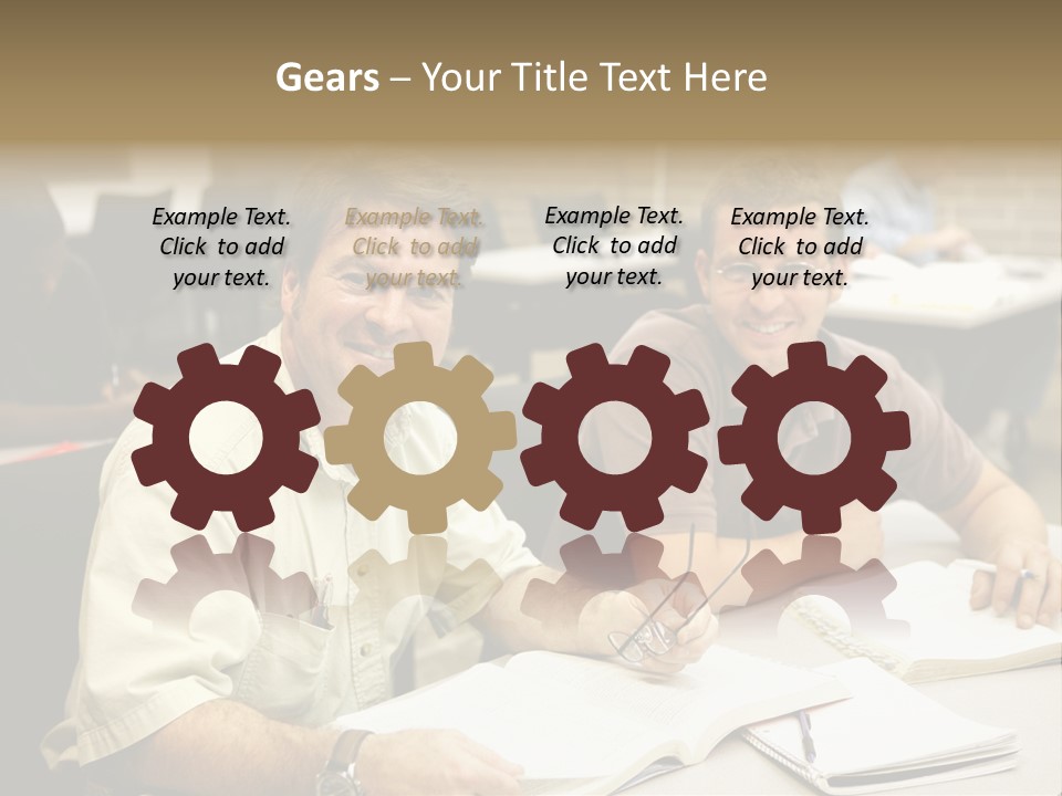 Friendly, Happy  Education Students Sitting In Class. PowerPoint Template