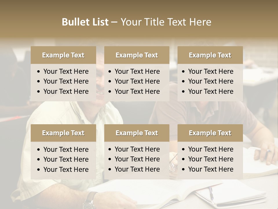 Friendly, Happy  Education Students Sitting In Class. PowerPoint Template