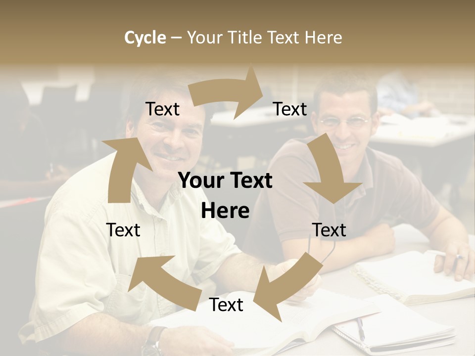 Friendly, Happy  Education Students Sitting In Class. PowerPoint Template