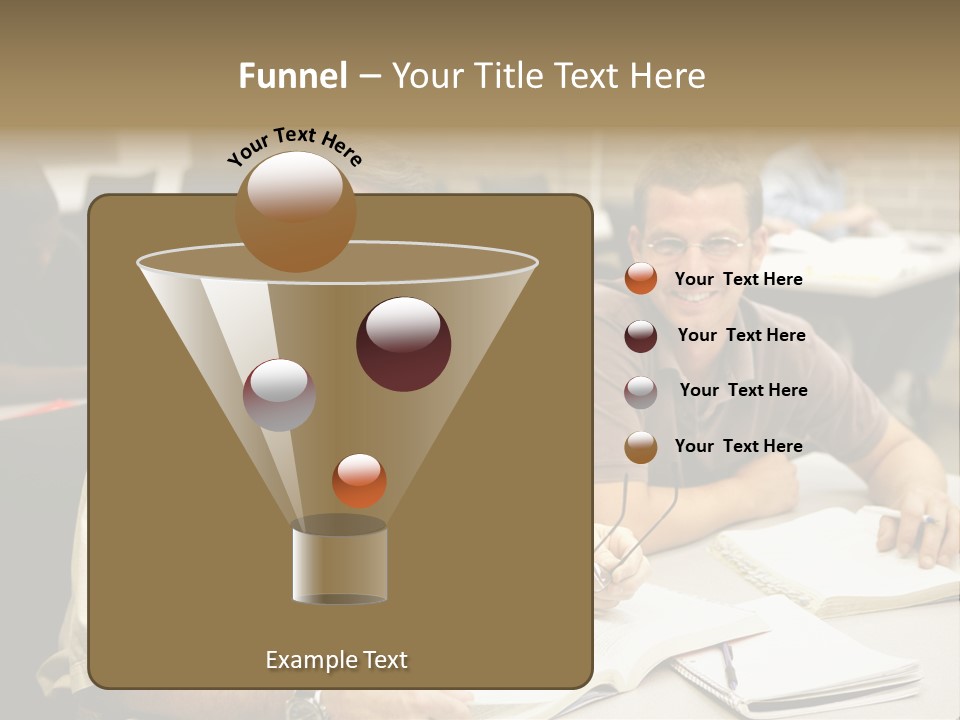 Friendly, Happy  Education Students Sitting In Class. PowerPoint Template