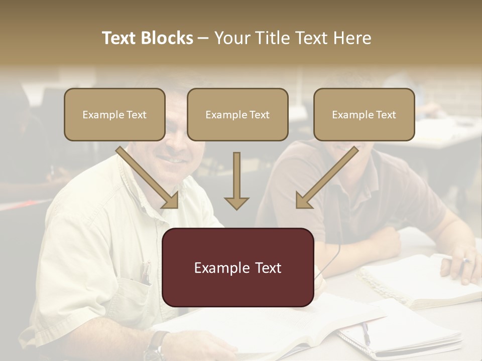 Friendly, Happy  Education Students Sitting In Class. PowerPoint Template