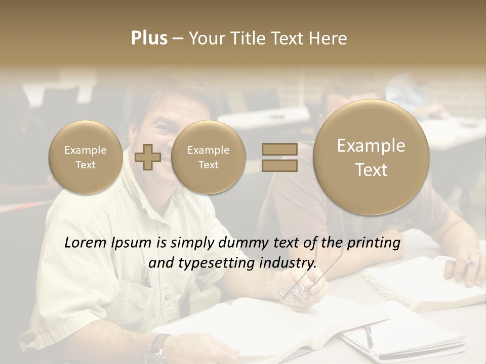 Friendly, Happy  Education Students Sitting In Class. PowerPoint Template