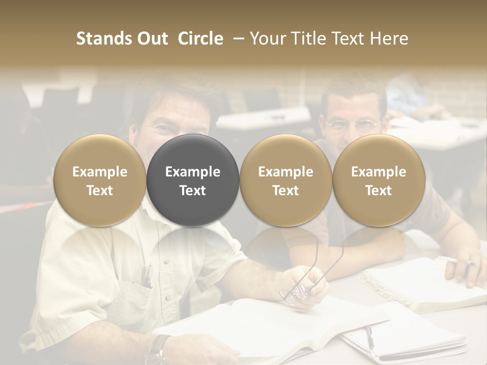 Friendly, Happy  Education Students Sitting In Class. PowerPoint Template