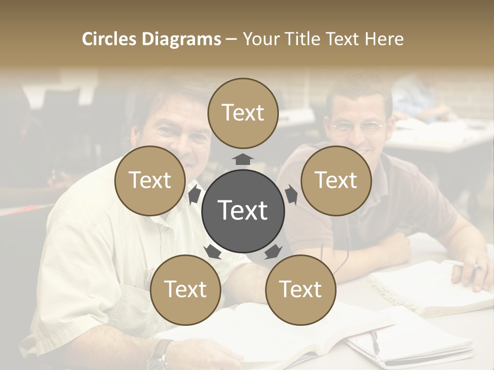 Friendly, Happy  Education Students Sitting In Class. PowerPoint Template