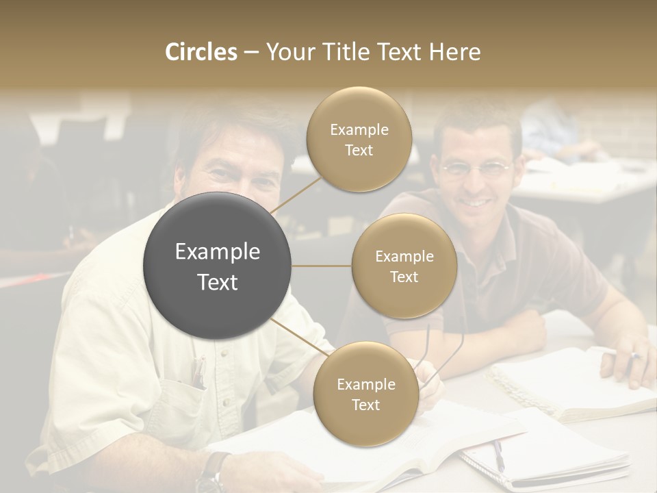 Friendly, Happy  Education Students Sitting In Class. PowerPoint Template