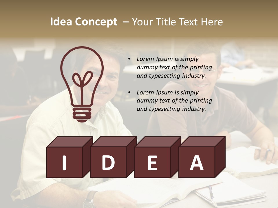 Friendly, Happy  Education Students Sitting In Class. PowerPoint Template