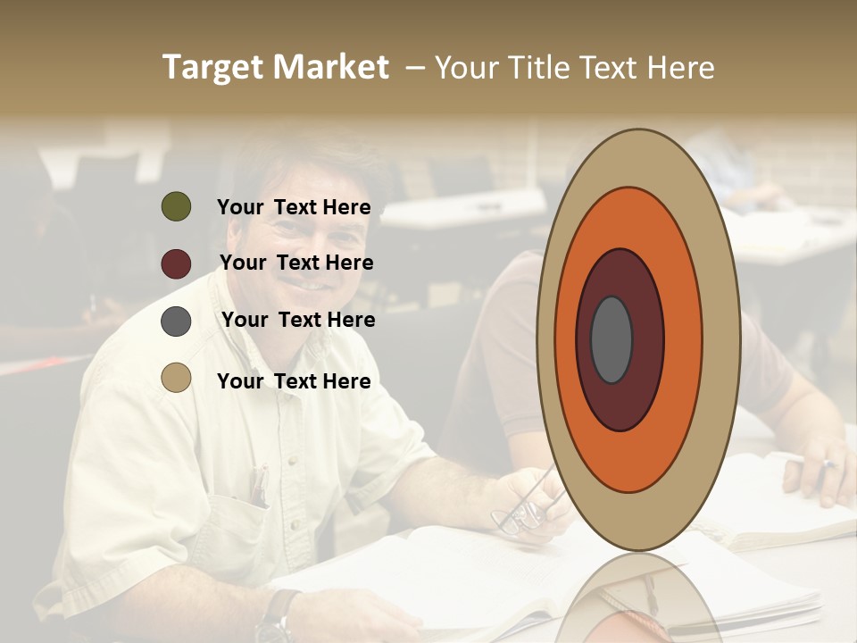 Friendly, Happy  Education Students Sitting In Class. PowerPoint Template