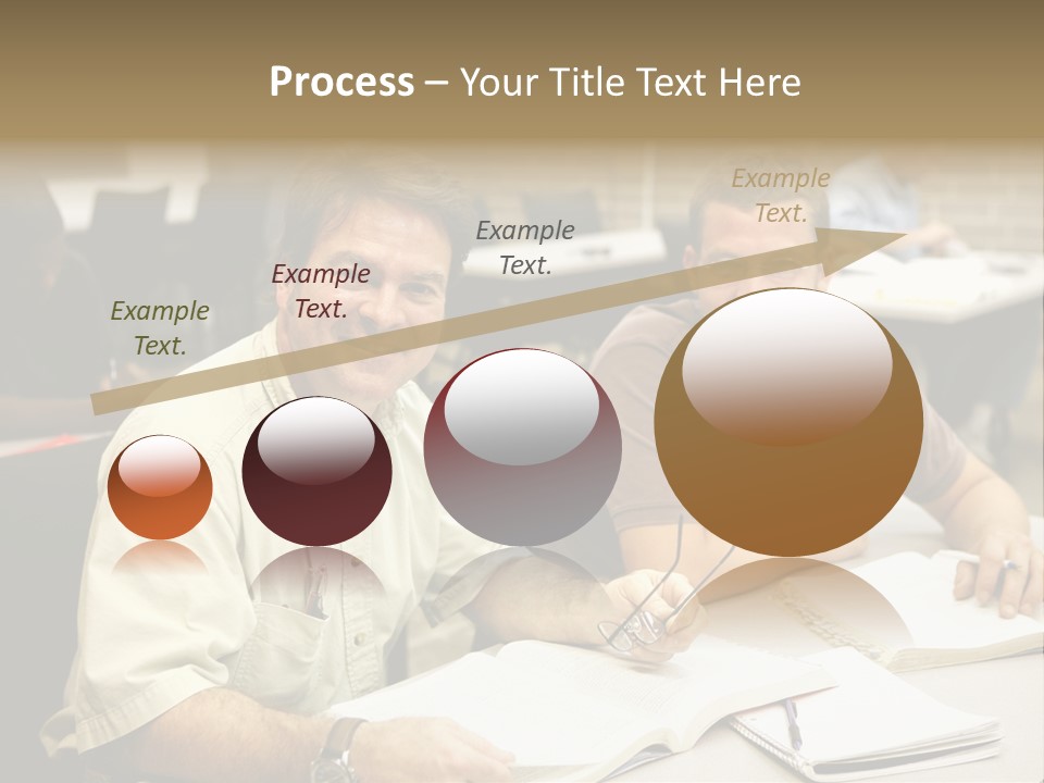 Friendly, Happy  Education Students Sitting In Class. PowerPoint Template