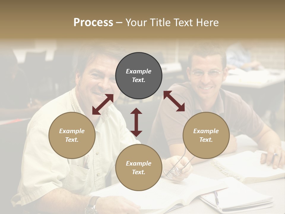 Friendly, Happy  Education Students Sitting In Class. PowerPoint Template