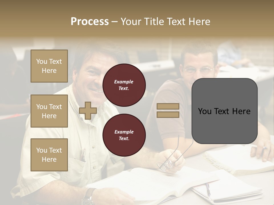 Friendly, Happy  Education Students Sitting In Class. PowerPoint Template