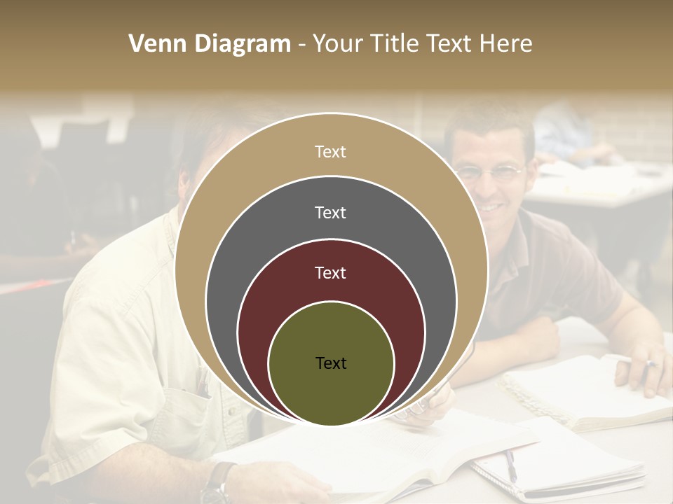 Friendly, Happy  Education Students Sitting In Class. PowerPoint Template