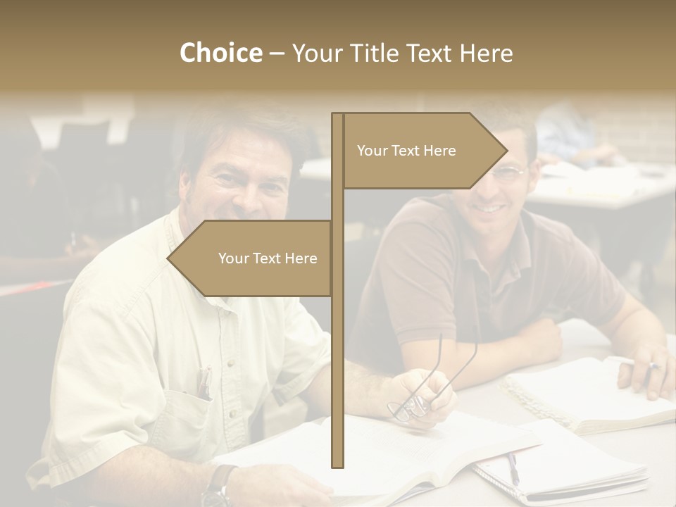 Friendly, Happy  Education Students Sitting In Class. PowerPoint Template