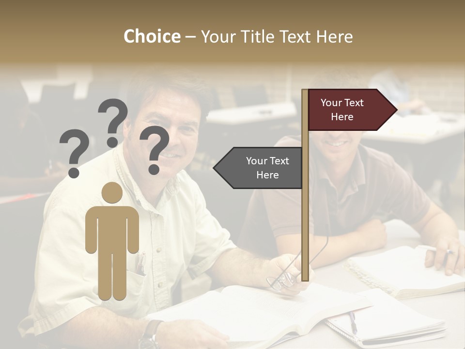 Friendly, Happy  Education Students Sitting In Class. PowerPoint Template