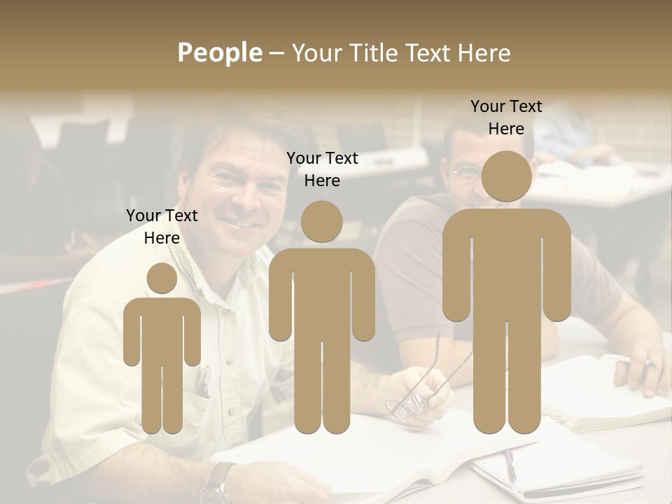 Friendly, Happy  Education Students Sitting In Class. PowerPoint Template