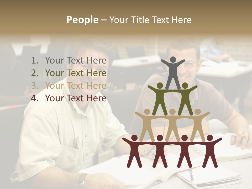 Friendly, Happy  Education Students Sitting In Class. PowerPoint Template