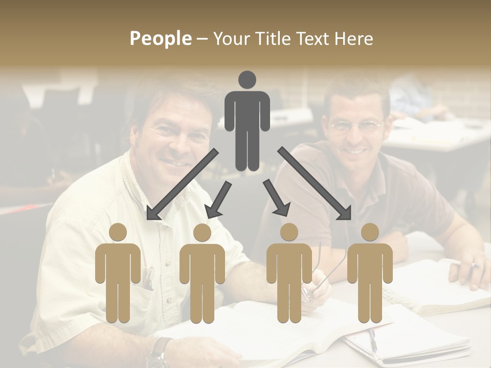 Friendly, Happy  Education Students Sitting In Class. PowerPoint Template