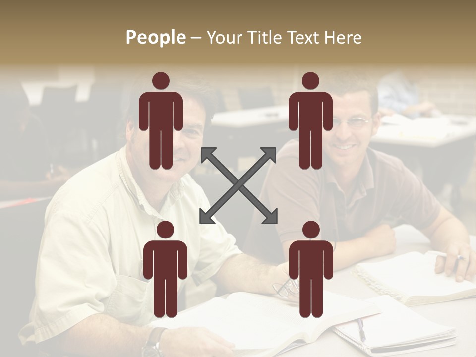 Friendly, Happy  Education Students Sitting In Class. PowerPoint Template