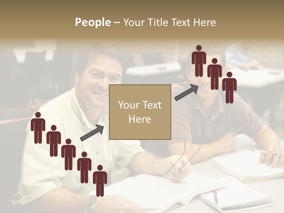 Friendly, Happy  Education Students Sitting In Class. PowerPoint Template