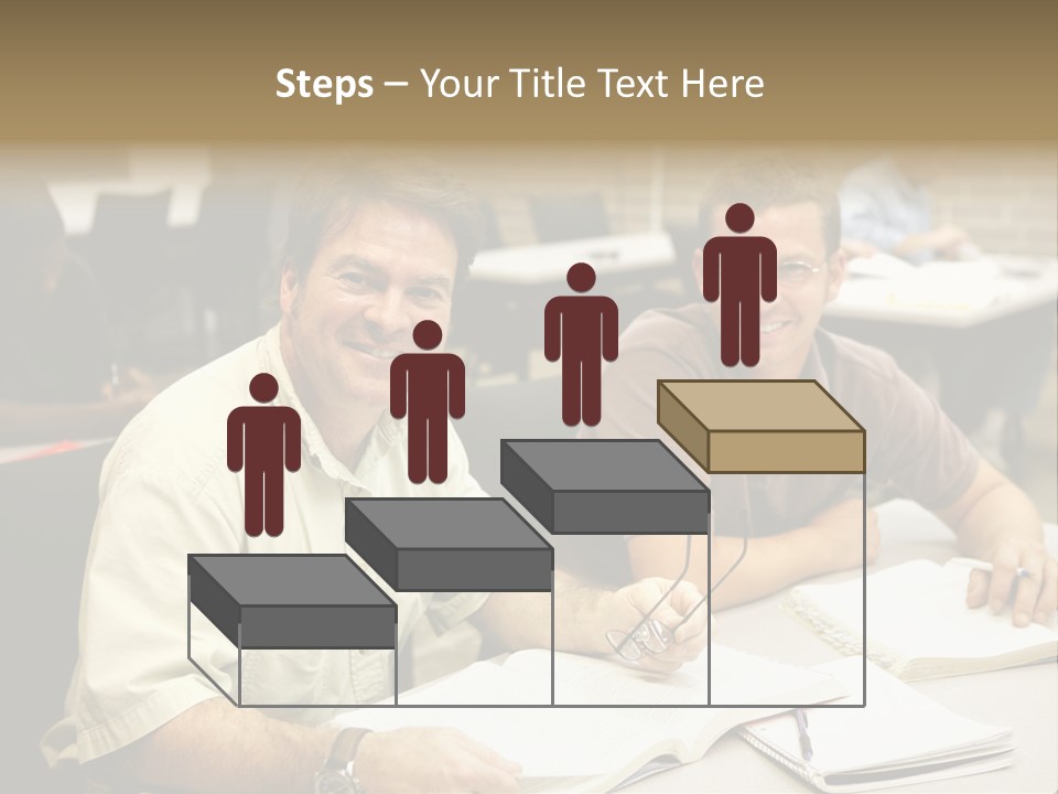 Friendly, Happy  Education Students Sitting In Class. PowerPoint Template