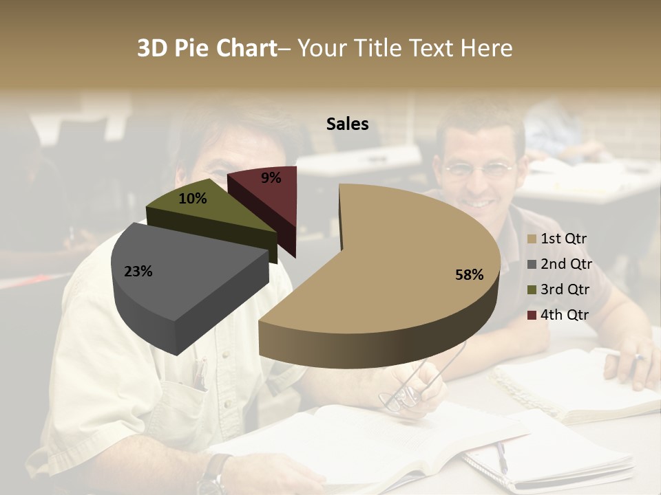 Friendly, Happy  Education Students Sitting In Class. PowerPoint Template