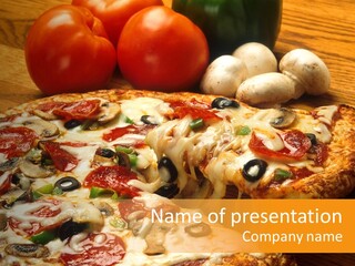 Supreme Pizza In Pan PowerPoint Template