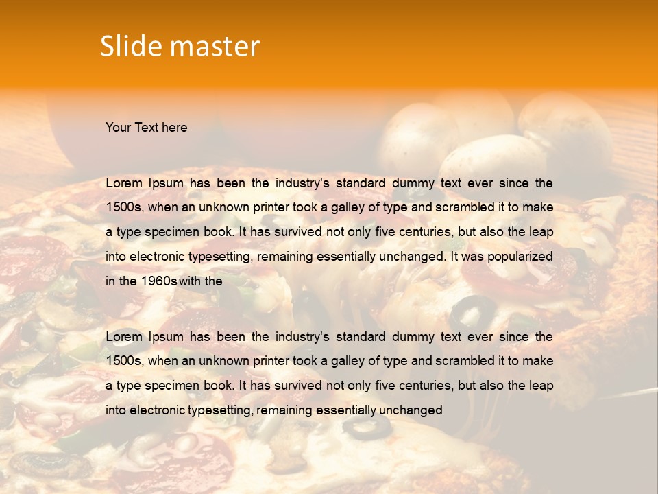 Supreme Pizza In Pan PowerPoint Template