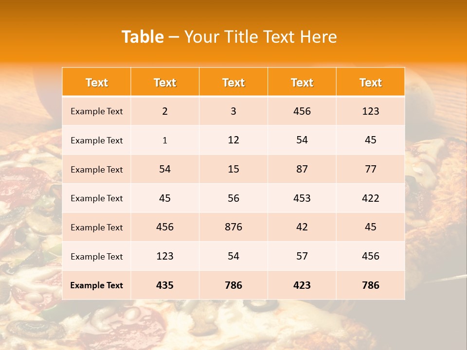 Supreme Pizza In Pan PowerPoint Template