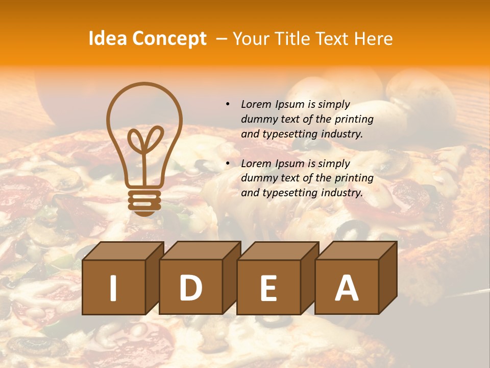 Supreme Pizza In Pan PowerPoint Template