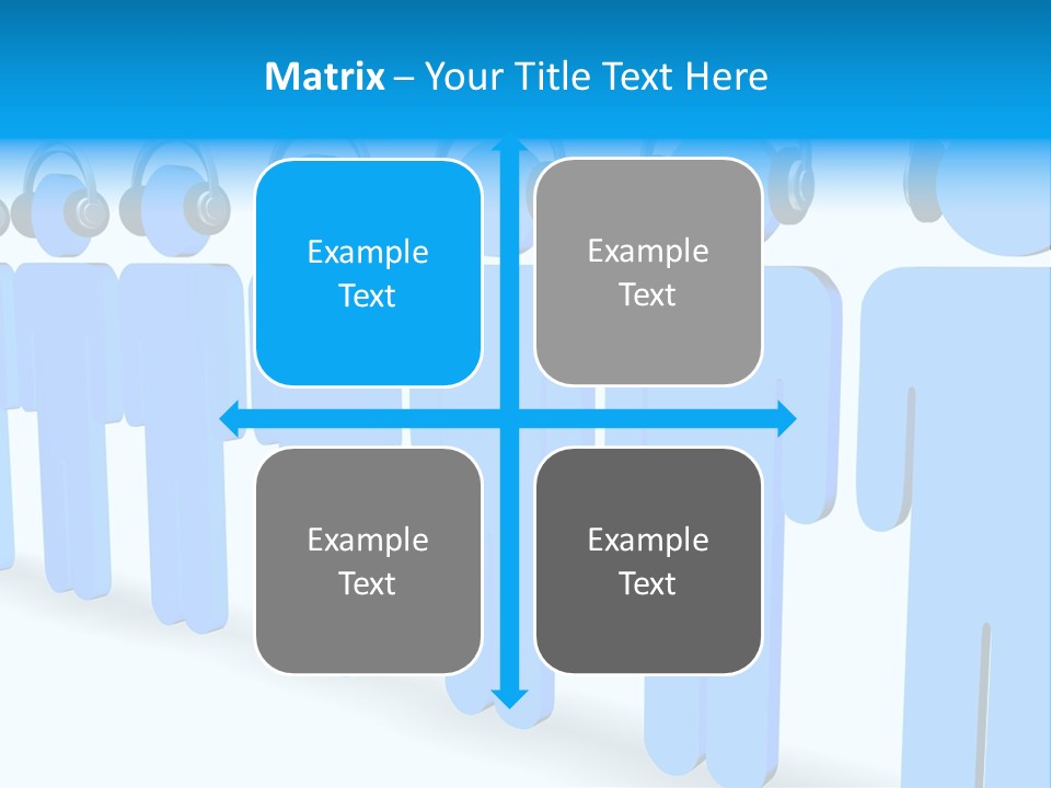 3D Figures Wearing Headphones PowerPoint Template