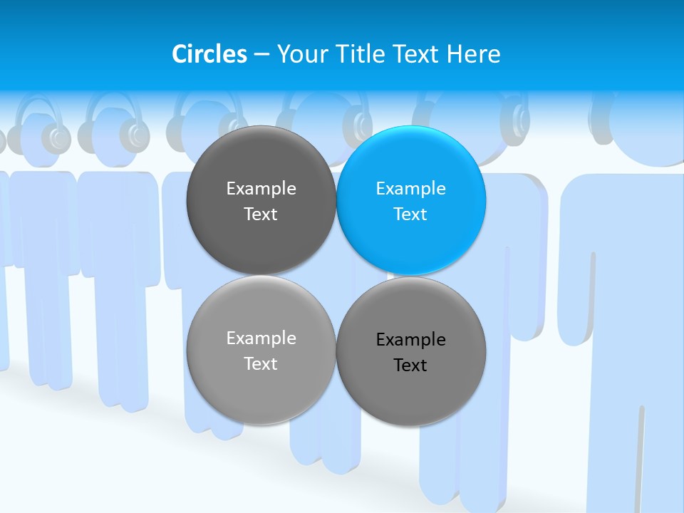 3D Figures Wearing Headphones PowerPoint Template