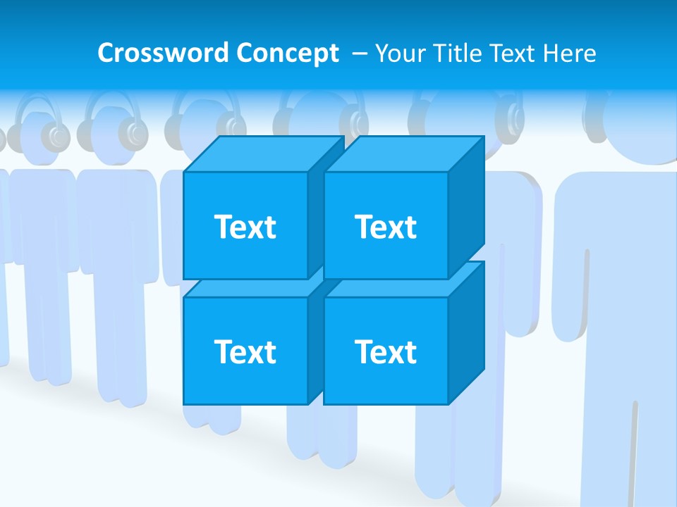 3D Figures Wearing Headphones PowerPoint Template