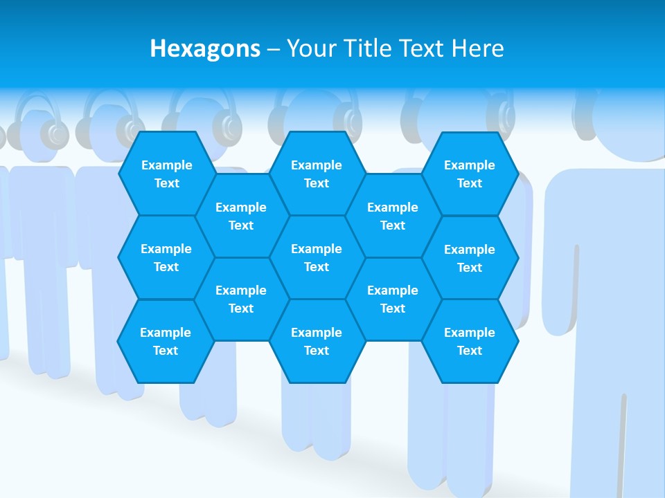 3D Figures Wearing Headphones PowerPoint Template