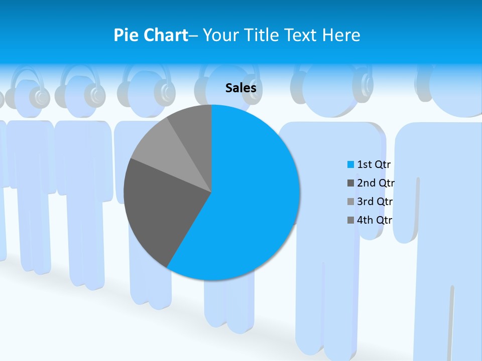 3D Figures Wearing Headphones PowerPoint Template