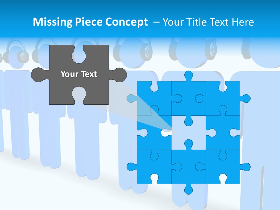 3D Figures Wearing Headphones PowerPoint Template