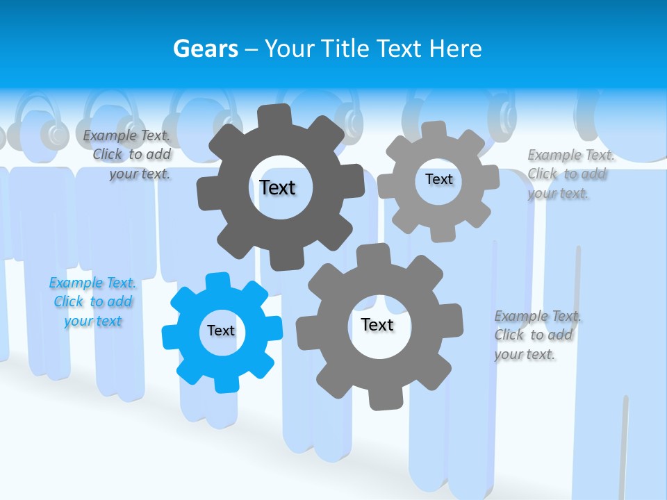 3D Figures Wearing Headphones PowerPoint Template