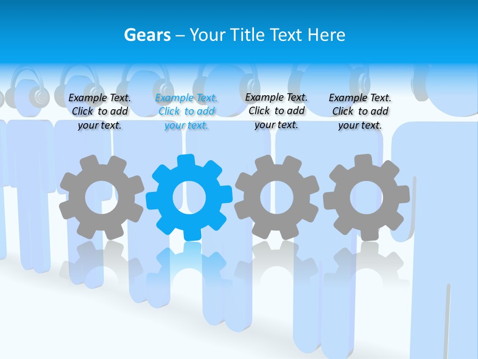 3D Figures Wearing Headphones PowerPoint Template