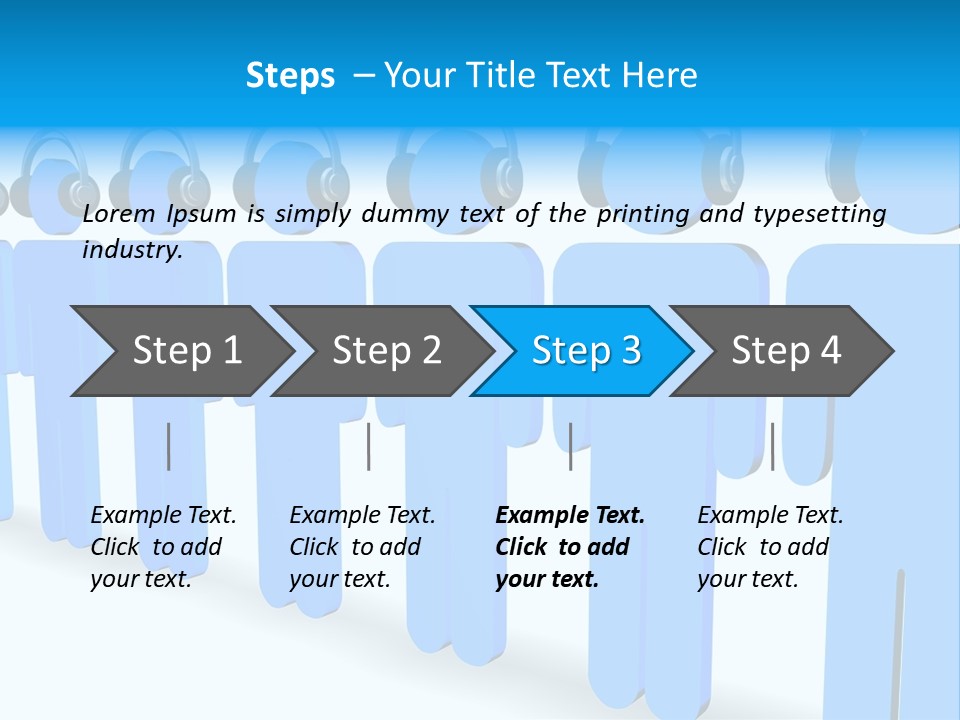 3D Figures Wearing Headphones PowerPoint Template