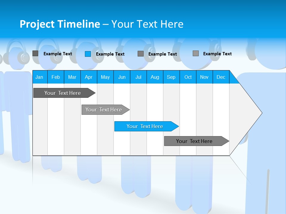 3D Figures Wearing Headphones PowerPoint Template