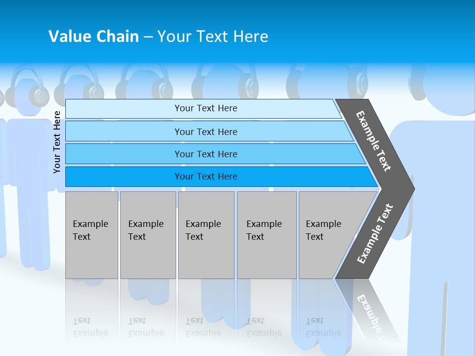 3D Figures Wearing Headphones PowerPoint Template