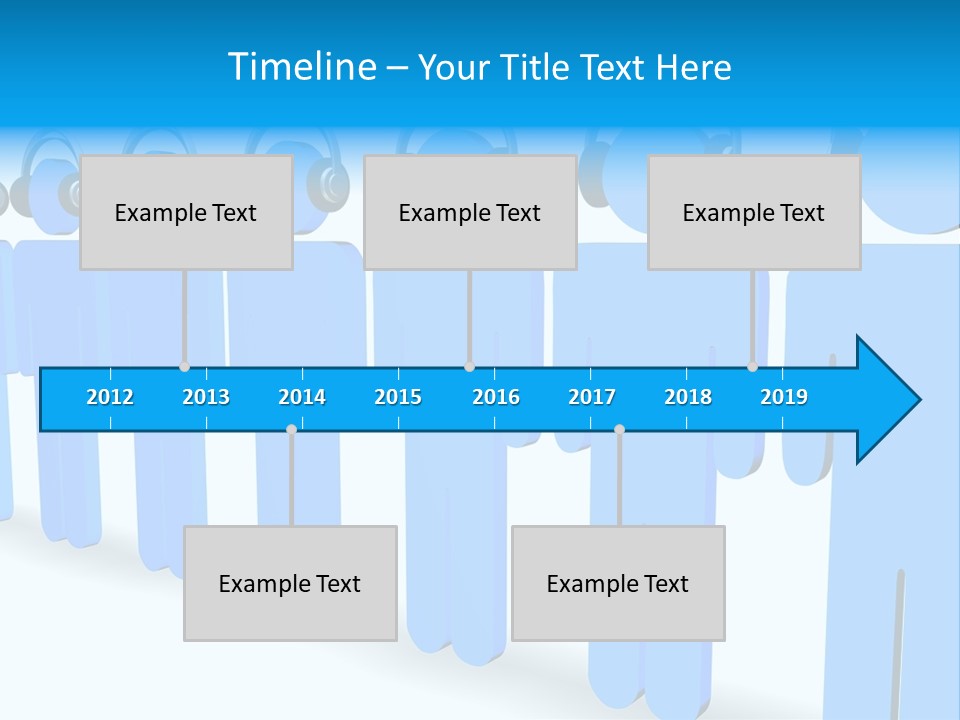 3D Figures Wearing Headphones PowerPoint Template