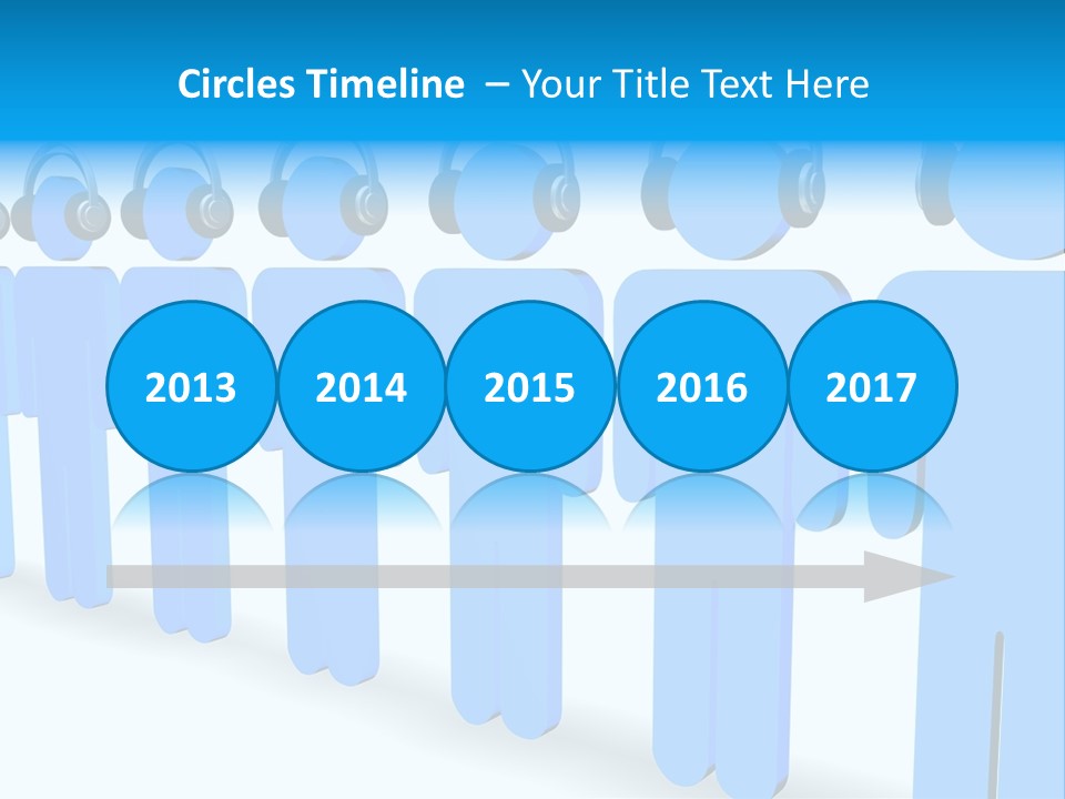 3D Figures Wearing Headphones PowerPoint Template