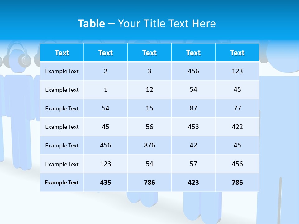 3D Figures Wearing Headphones PowerPoint Template
