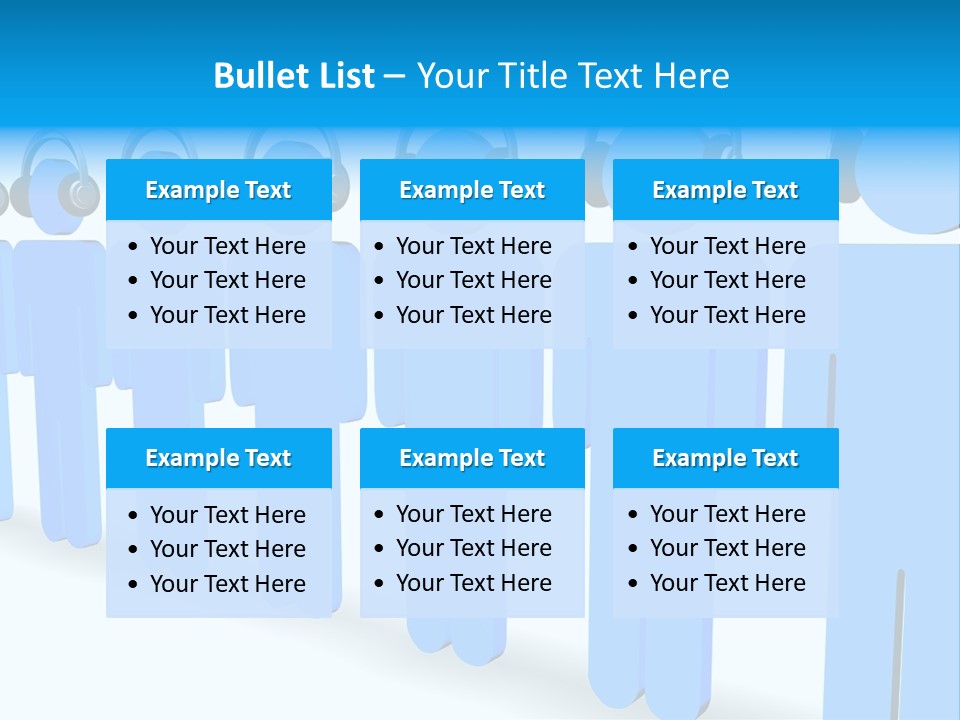 3D Figures Wearing Headphones PowerPoint Template