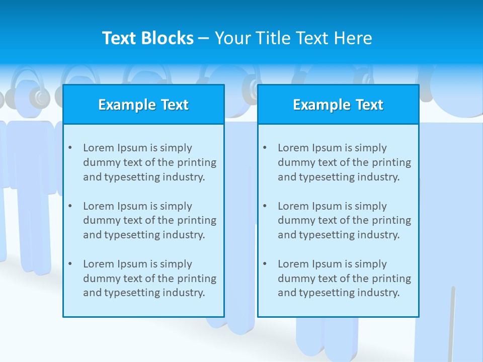 3D Figures Wearing Headphones PowerPoint Template