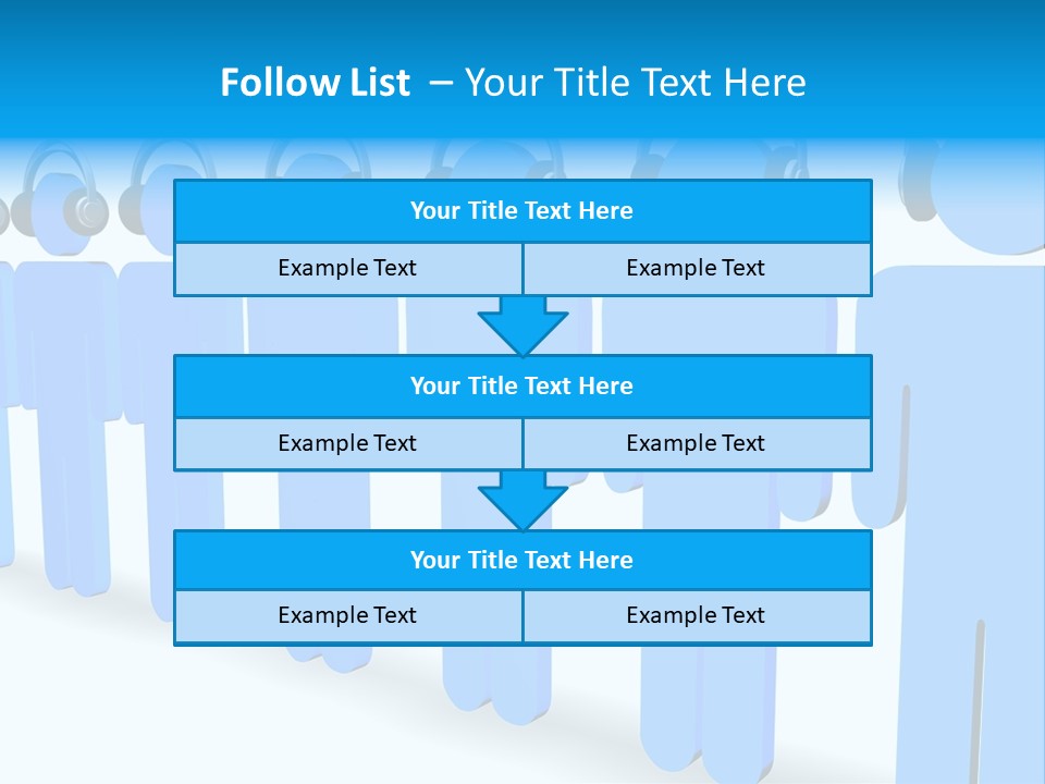 3D Figures Wearing Headphones PowerPoint Template