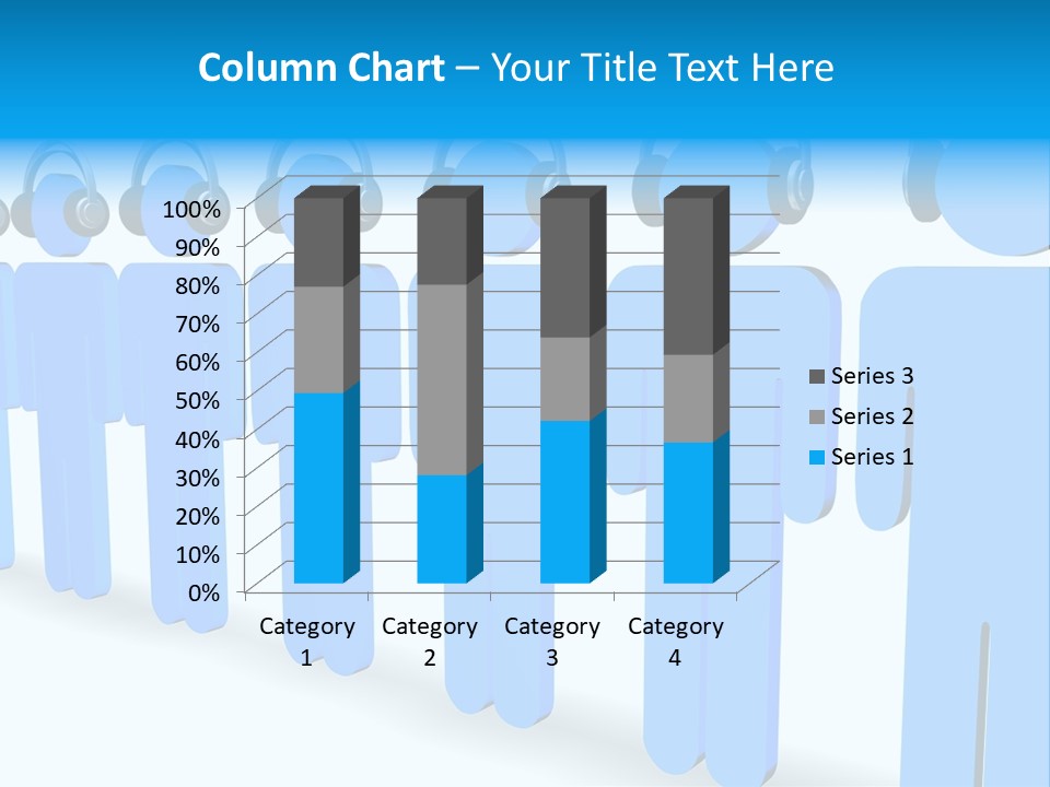 3D Figures Wearing Headphones PowerPoint Template