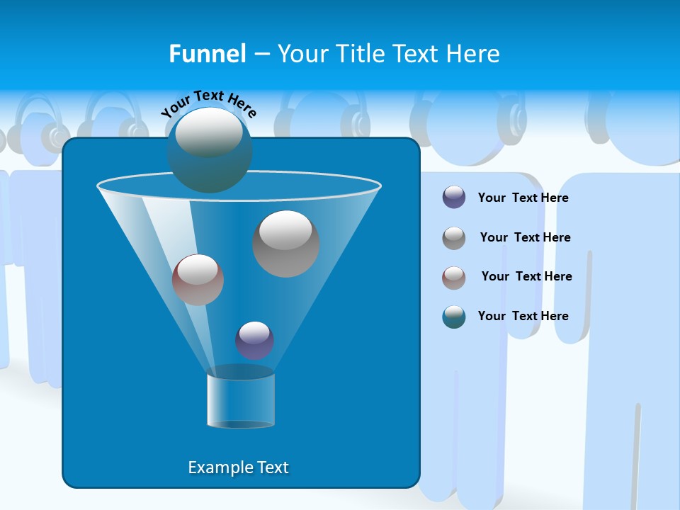3D Figures Wearing Headphones PowerPoint Template