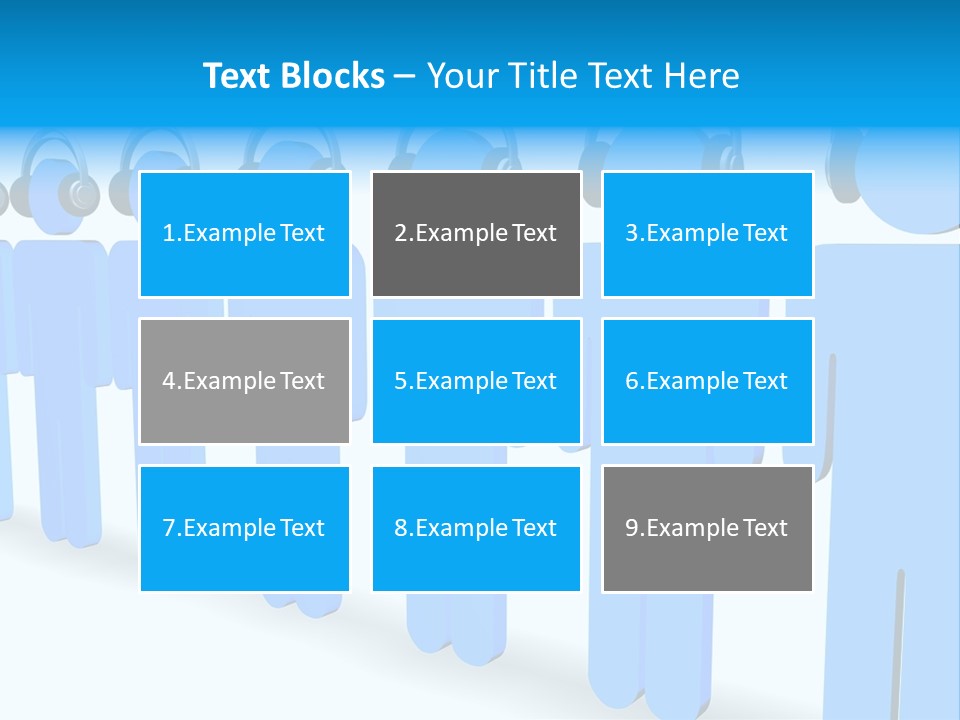 3D Figures Wearing Headphones PowerPoint Template