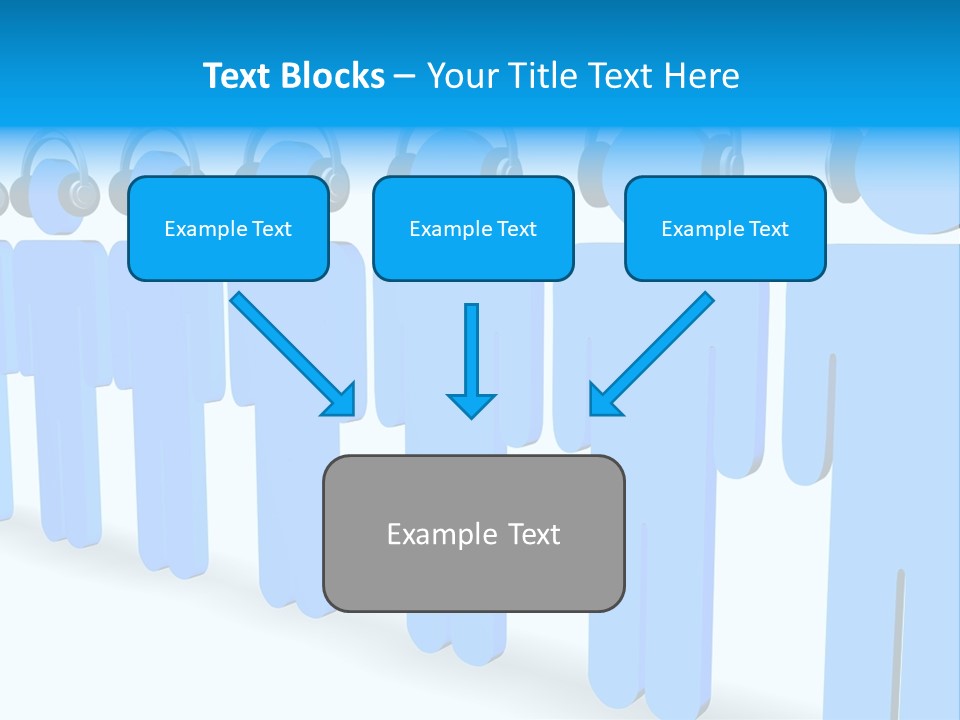 3D Figures Wearing Headphones PowerPoint Template