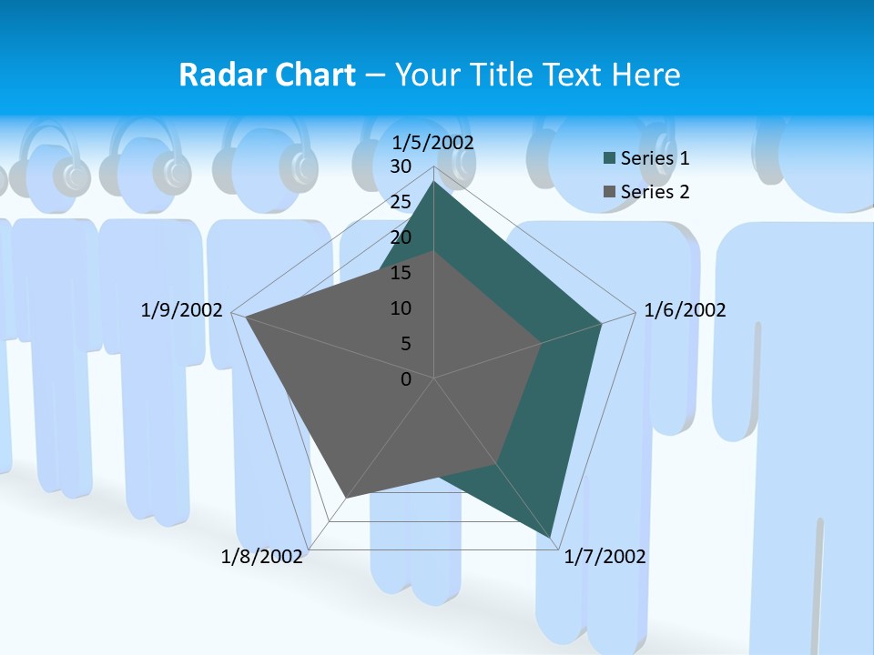 3D Figures Wearing Headphones PowerPoint Template